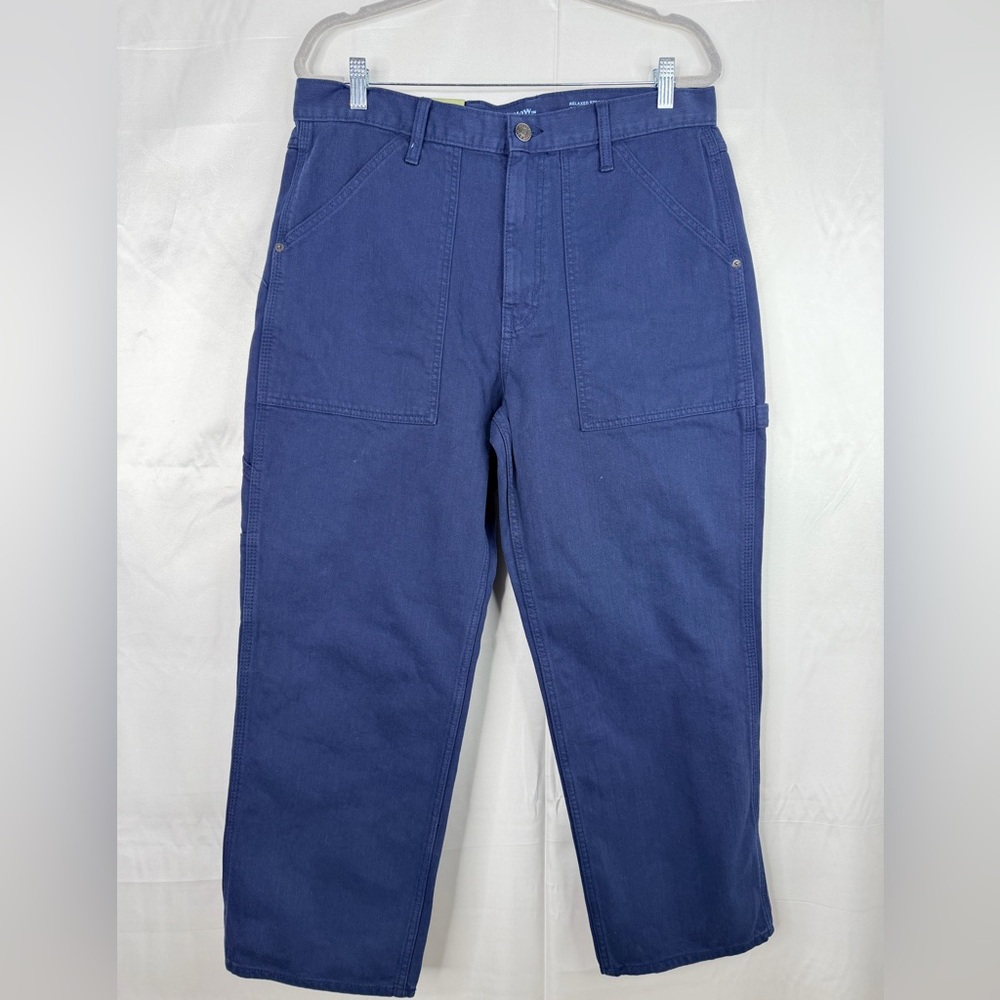 NWT Goodfellow & Co Relaxed Straight Utility Pants Navy 34x30‎